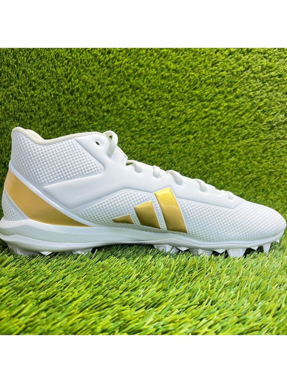 Adidas Adizero Impact.2 MD Mens Size 13 White Gold Running Football Cleats